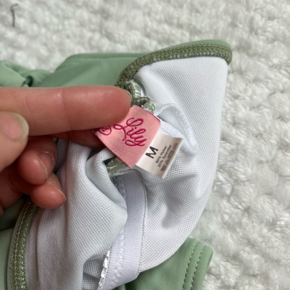 Sage green one-shoulder swimsuit - Picture 6 of 6